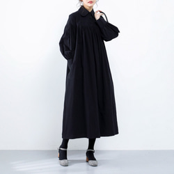 (再販×25)26色展開　コットン ふんわり　キャザー　ゆったり　ロングシャツワンピース　♪オーダーサイズ可 6枚目の画像