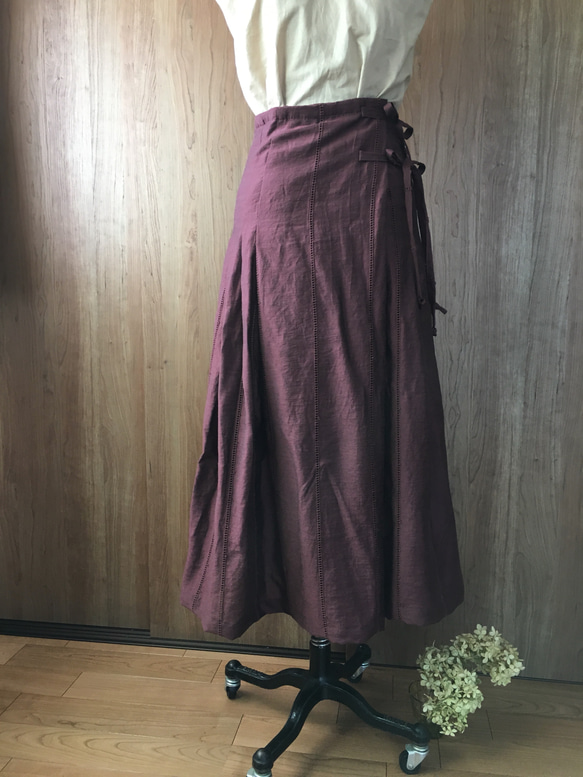 タック巻きスカート   ロング丈 1枚目の画像