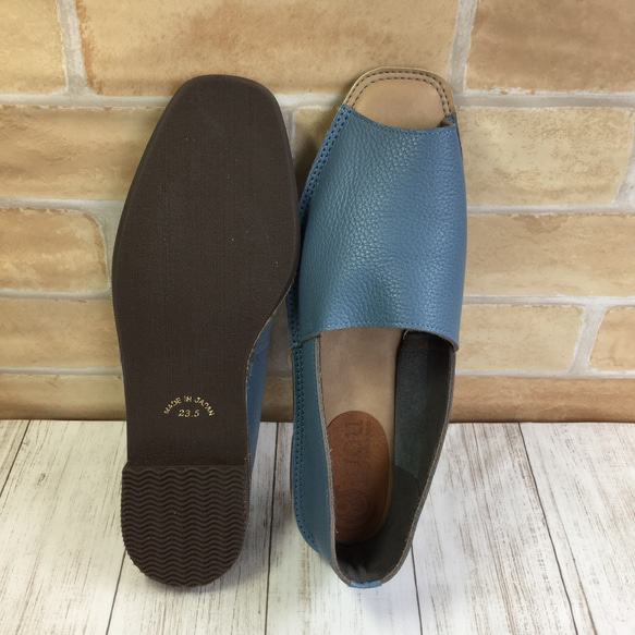 降價樣品產品前開口L-cut鞋涼鞋藍色23.5cm 第6張的照片