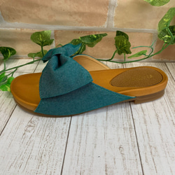 [免運費] 樣品產品 Ribbon Sandal S 碼鞋 日本製造 國產材料 翡翠綠 第6張的照片