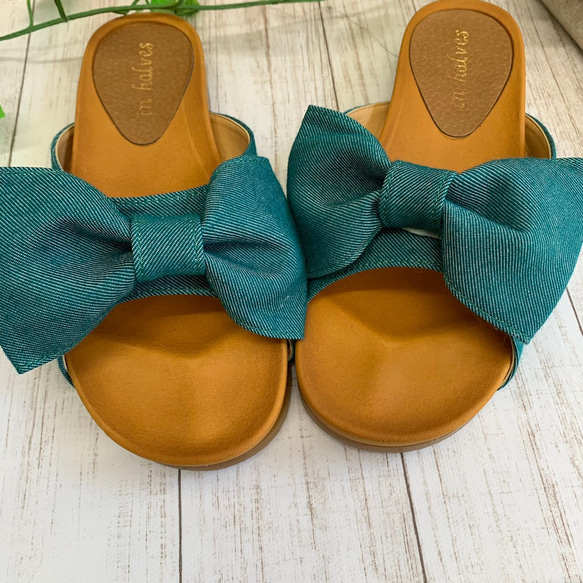 [免運費] 樣品產品 Ribbon Sandal S 碼鞋 日本製造 國產材料 翡翠綠 第7張的照片