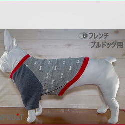 フレンチブルドッグ・パグ 用【フレブル 犬服】(袖付き) リボンラグラントレーナー　S～L 2枚目の画像