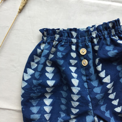 南瓜褲-indigo handblock geometric (size 90, 100) 第2張的照片