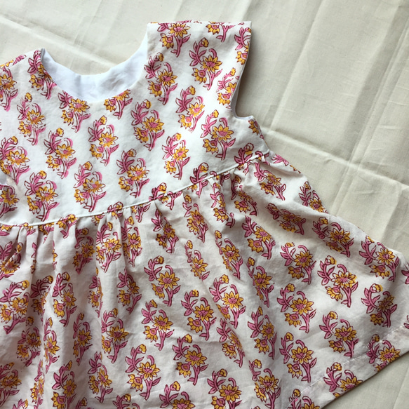 女童假袖上衣-handblock tiny floral (size 110) 第3張的照片