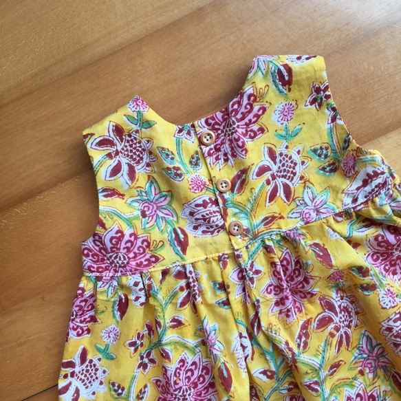 女童背心洋裝 yellow Sanganeri (接單訂製 size 90-130) 第5張的照片