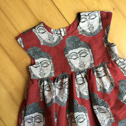 女童假袖上衣-buddha head kalamkari fabric (size 130) 第2張的照片
