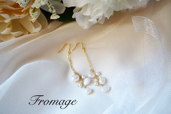 FreshWater pearl (2016ss⑥) ピアス/イヤリング (淡水パール) 1枚目の画像