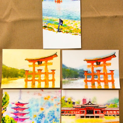 水彩 宮島ポストカード 5枚セット 絵画 しかさん 通販 2485301｜Creema