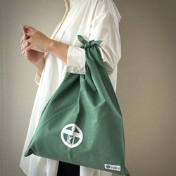 【casual eco bag】エコバッグを超え普段使いもできるあずま袋_カーキ 1枚目の画像