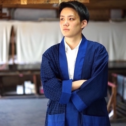 立体裁断で作る 変形ショートジャケット 白黒 帯リメイク 総裏