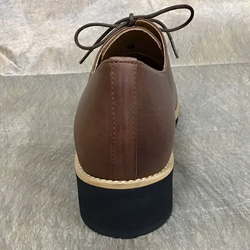 牛革 ピース付き外羽根紐靴　ブラウン 7枚目の画像