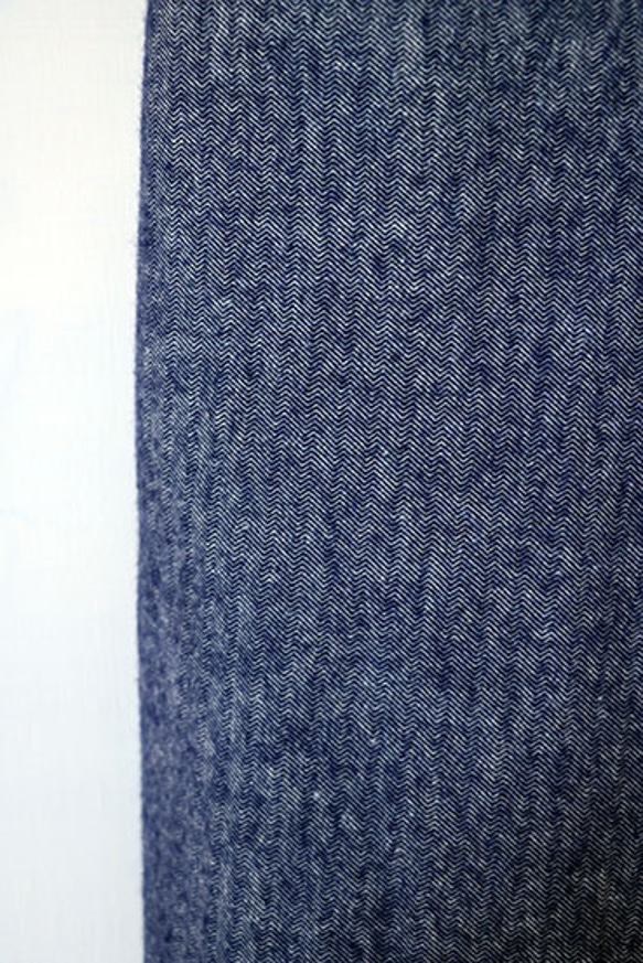 ヘリンボーン起毛パンツ：紺 4枚目の画像