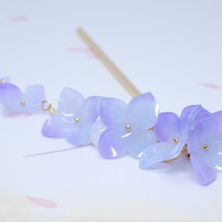 2way紫陽花かんざし♥紫陽花の涙 -青紫色- 1枚目の画像