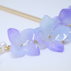 2way紫陽花かんざし♥紫陽花の涙 -青紫色- 3枚目の画像