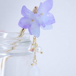 2way紫陽花かんざし♥紫陽花の涙 -青紫色- 5枚目の画像