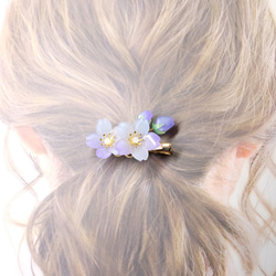 桜蕾ヘアクリップ♥自分だけの春を待つ -青紫色- 6枚目の画像