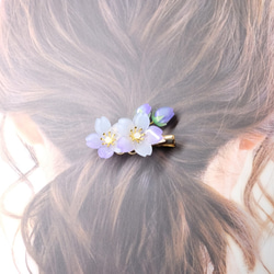 桜蕾ヘアクリップ♥自分だけの春を待つ -青紫色- 7枚目の画像