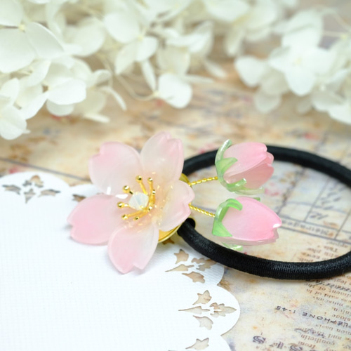 桜蕾ヘアゴム♥自分だけの春を待つ -ピンク- ヘアゴム 蝶蔵閣 通販