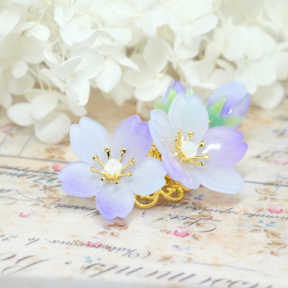 桜蕾ポニーフック♥自分だけの春を待つ -青紫色- 2枚目の画像