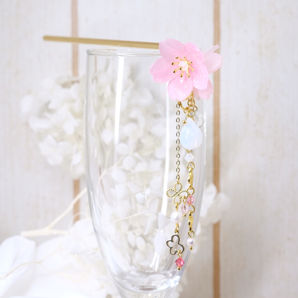 2way桜かんざし♥玲瓏音 -ピンク-