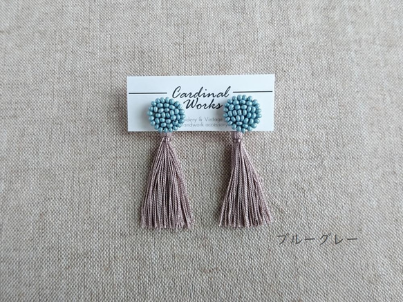 Item No.631（刺繍ピアス・イヤリング/受注制作） 5枚目の画像