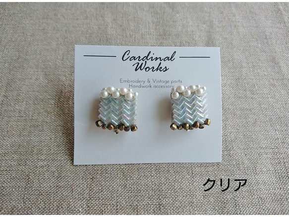 Item No.347（刺繡無環耳環/定做） 第5張的照片