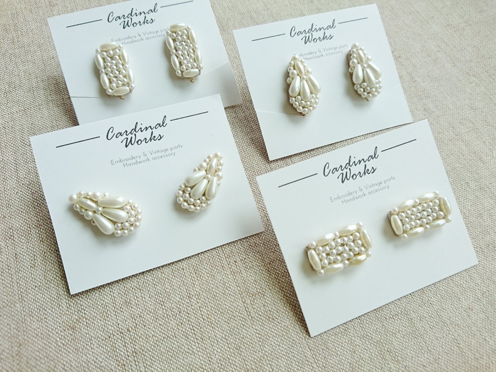 Item No.752（パール刺繍ピアス・イヤリング/受注制作）