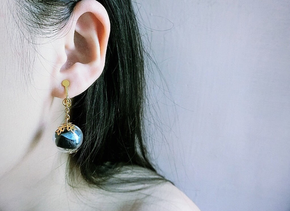 醉惑-藍 耳環/耳夾 第1張的照片
