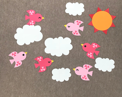 保育 壁面 7月 8月 空 鳥 雲 太陽 夏 雑貨・その他 ほいくあど 通販 