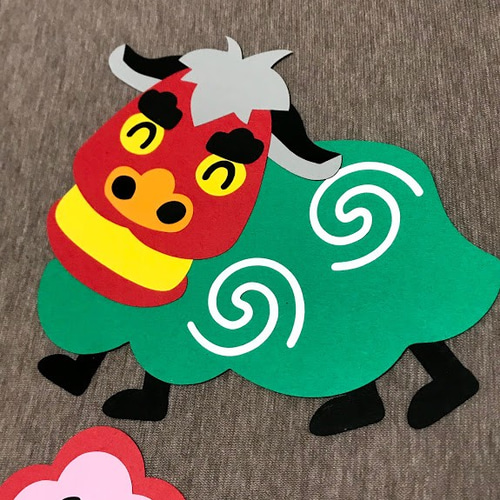 1月 壁面飾り 冬 お正月 羽子板 獅子舞 動物 雑貨・その他 ほいくあど