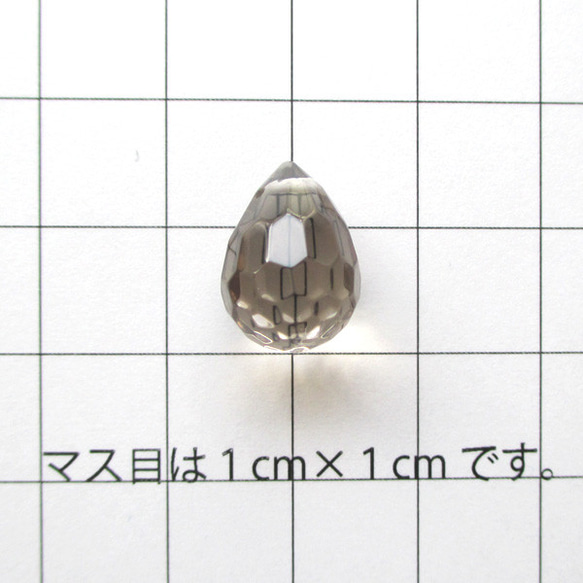 ハンドメイドパーツ　スモーキークォーツ　ドロップカット　14mm×10mm  4粒　 （ai-0003） 3枚目の画像