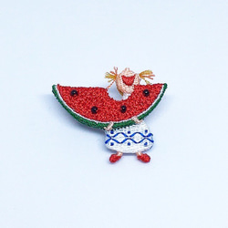 CUTOUT PINS / カットアウト・ピンズ　「WATER MELON」レッド 1枚目の画像