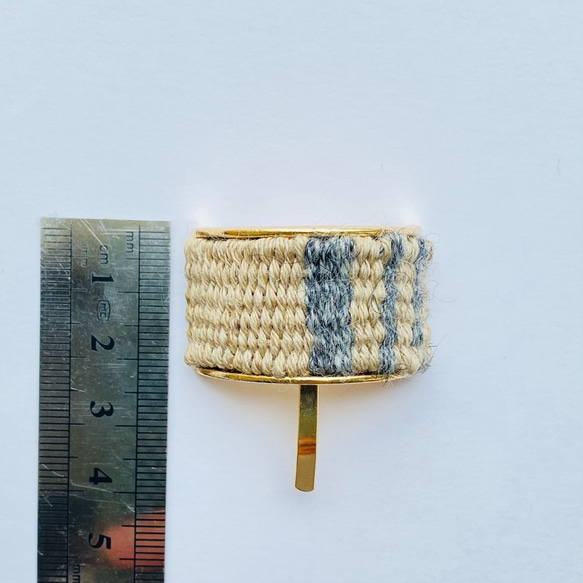 手織りのポニーフック（グレー） 8枚目の画像