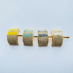 手織り・麻のポニーフック（ミモザイエロー） 10枚目の画像