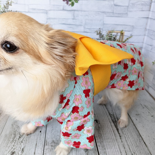 犬浴衣】 犬浴衣 小型犬 ちわわ ポメラニアン ピンク 胸30cm～36cm