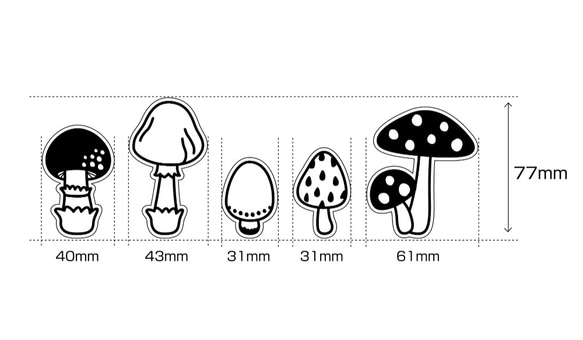 きのこ＊木製ウォールデコ 4枚目の画像