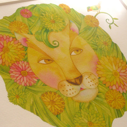 版画「花獅子」 1枚目の画像