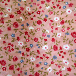L ポケット付きギャザースカート　花柄　サーモンピンク　【受注】 3枚目の画像
