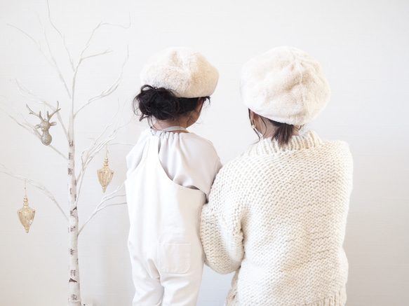 【kids50cm】エコファーベレー帽 3枚目の画像