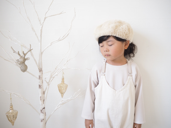 【kids50cm】エコファーベレー帽 4枚目の画像
