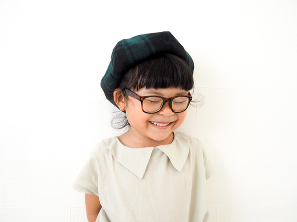 【Kids】ウールリッチチェックのベレー帽 10枚目の画像