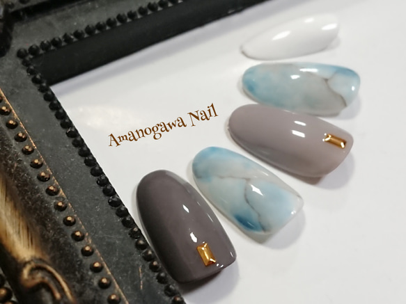 ジェルネイルチップ】A-68☆サイズ変更OK☆タイダイハンドネイル
