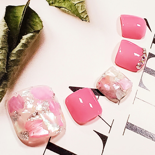 【フットネイル】pink shell フットネイルチップ フットネイル】pink shell フットネイルチップ