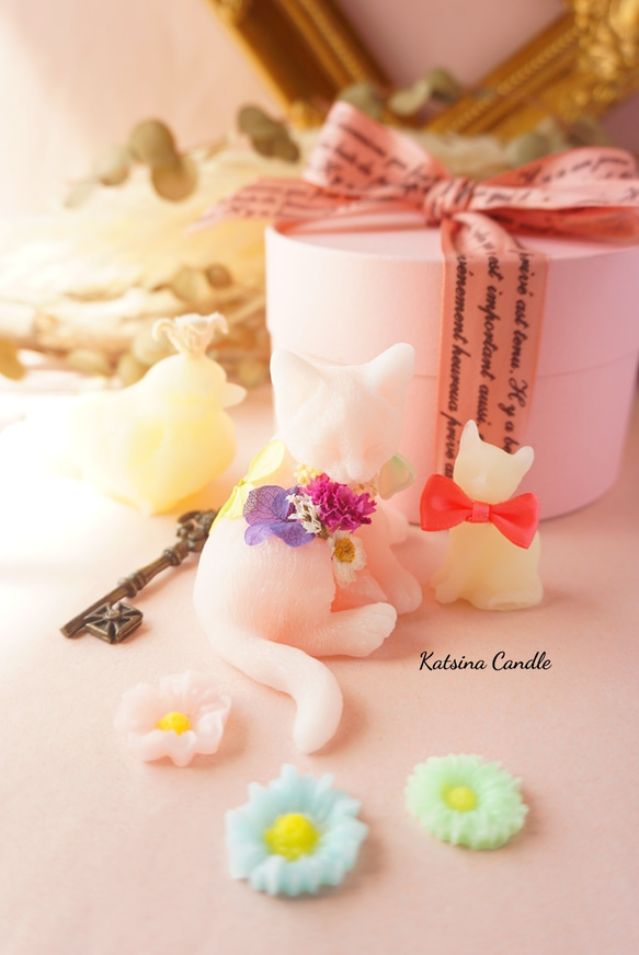【ｷﾞﾌﾄBOX】Love&Peace Box  ～子猫とお花のサシェ＆幸せを運ぶ小鳥～ 4枚目の画像