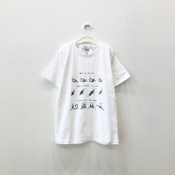 【petite montagneキッズ】紐の結び方Tシャツ〈White〉 1枚目の画像