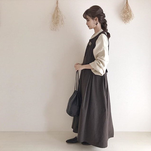 エプロンワンピース ワンピース Chéri de printemps 通販