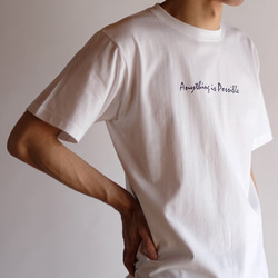 プリントTシャツ メンズ 白（Anything is Possible / シンプルデザイン）サイズ選択可 2枚目の画像