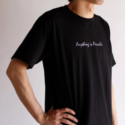 プリントTシャツ メンズ 黒（Anything is Possible / シンプルデザイン）サイズ選択可 2枚目の画像