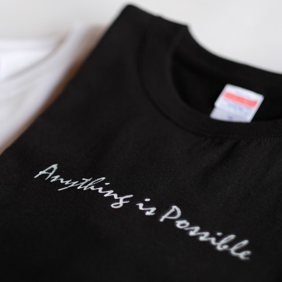 プリントTシャツ メンズ 黒（Anything is Possible / シンプルデザイン）サイズ選択可 6枚目の画像
