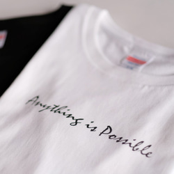 プリントTシャツ レディース 白（Anything is Possible / シンプルデザイン）サイズ選択可 6枚目の画像